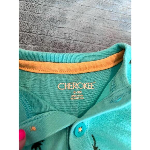 Baby boy sleeveless romper /  tank top romper in Henley style w buttons (0-3m) - Picture 4 of 4